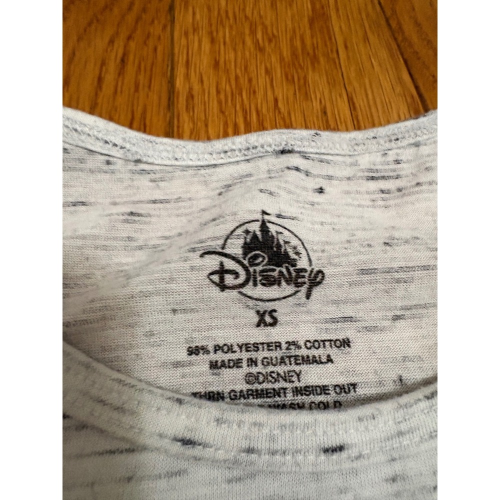 Disney Mickey Minnie Mouse Graphic Tank Top Gray Space Dye Silver Foil XS - Picture 6 of 7